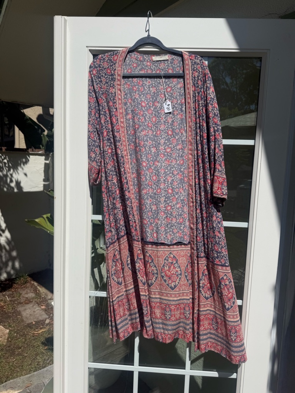 Spell and the Gypsy Boho Floral Open Front Maxi Dress - Pink/Blue